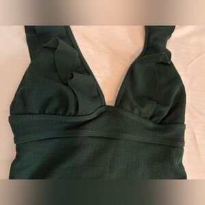 Dark Green Textured Top